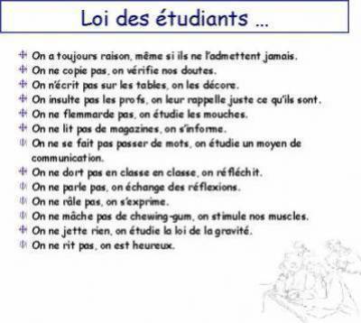 lois des etudiants